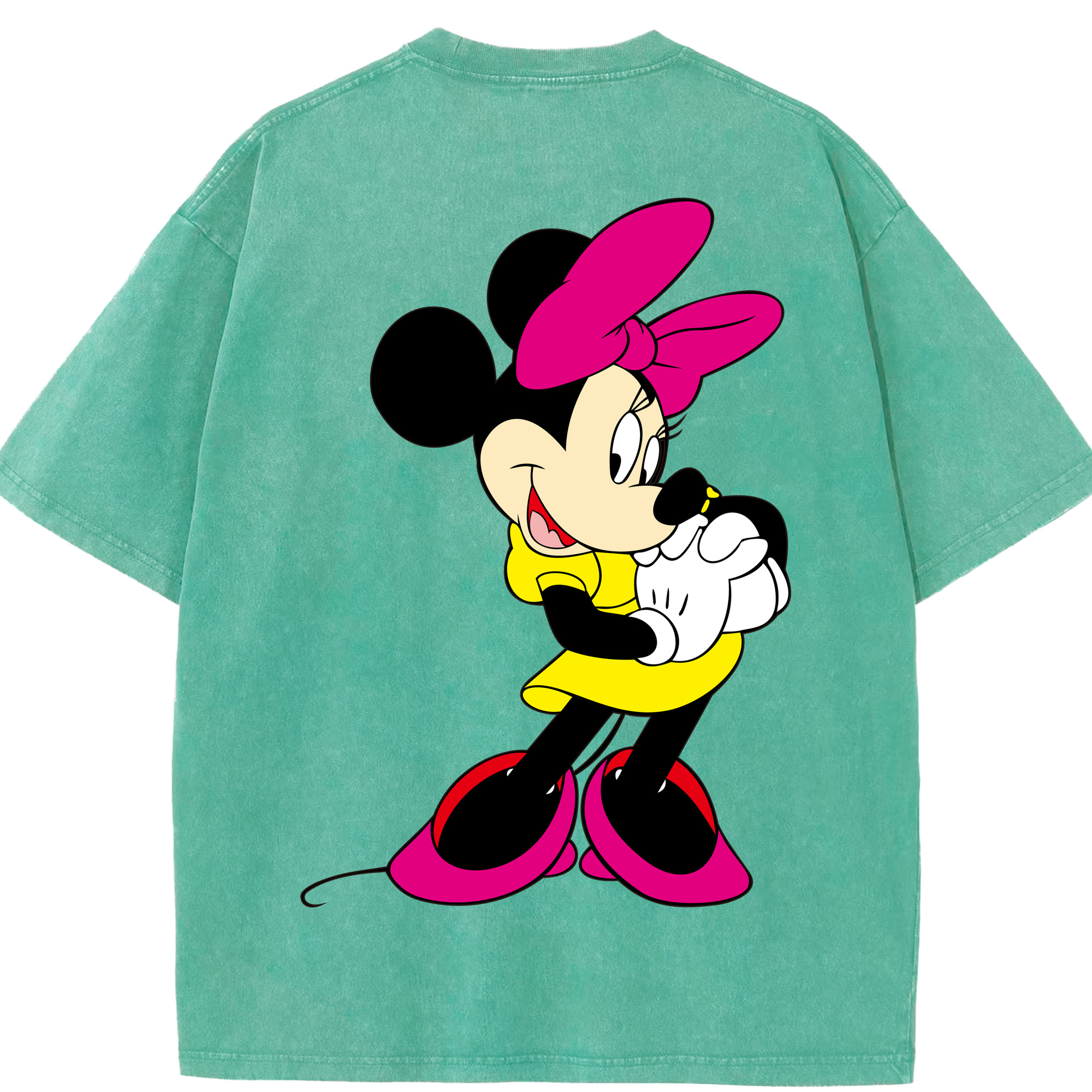 （画像用） ミッキーマウス Mickey Mouse 綿100% ヴィンテージ風 半袖Tシャツ（背面プリント）
